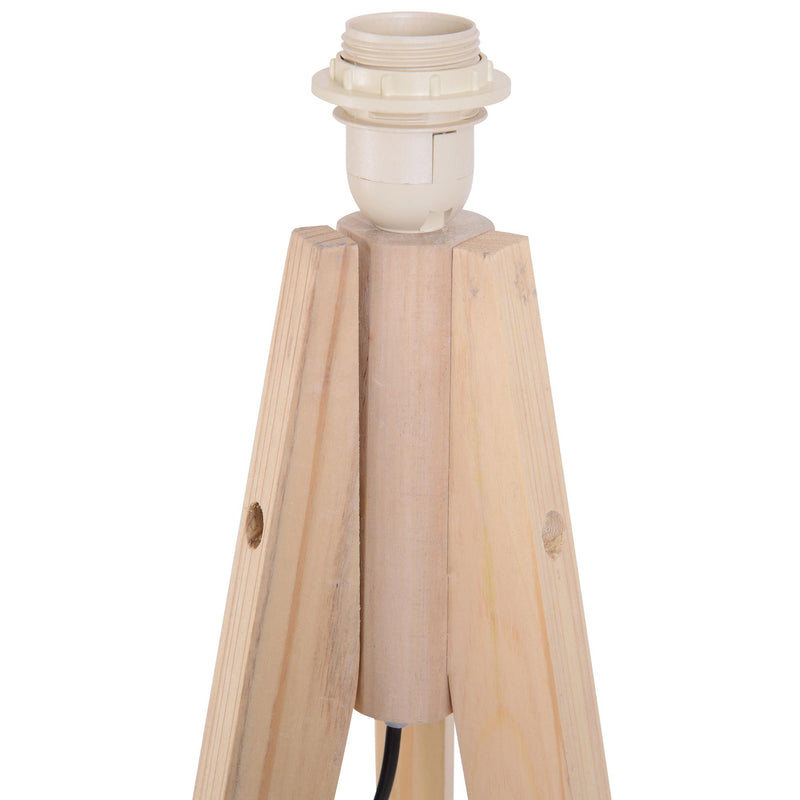 Lampada da Terra con Treppiede Paralume in Tessuto Crema 146 cm 