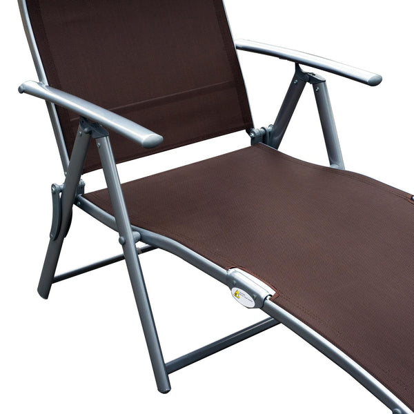 prezzo Relax Chaise Longue Pliante Inclinable Structure Métal Marron 137x63.5x100.5 cm