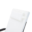 Set 2 Lettini Prendisole da Giardino in Rattan Sintetico Reclinabili Imbottiti con Rotelle e Tavolino Marrone 