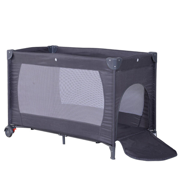 Lit de voyage pliant pour enfants avec sac et matelas en tissu Oxford gris foncé prezzo