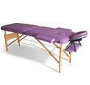 Lettino da Massaggio Fisioterapia Pieghevole con 2 Zone Viola 182x60 cm 