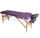 Lettino da Massaggio Fisioterapia Pieghevole con 2 Zone Viola 182x60 cm 