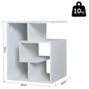 Libreria a 3 livelli in Legno Bianco 45x40x55 cm 