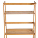 Libreria Scaffale Multiuso a 4 Livelli in Bambù Naturale 48x30x119 cm 