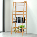 Libreria Scaffale Multiuso a 4 Livelli in Bambù Naturale 48x30x119 cm 