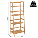 Libreria Scaffale Multiuso a 4 Livelli in Bambù Naturale 48x30x119 cm 