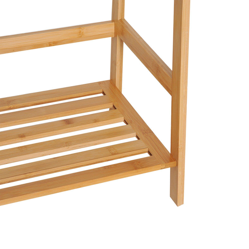 Libreria Scaffale Multiuso a 4 Livelli in Bambù Naturale 48x30x119 cm 