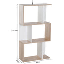 Libreria da Parete Moderna con 3 Ripiani Legno Naturale e Bianco 60x24x111.4 cm 