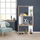 Libreria da Parete Moderna con 3 Ripiani Legno Naturale e Bianco 60x24x111.4 cm 