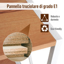 Libreria Scaffale 3 Ripiani con Struttura in Acciaio Bianco e Ripiani in Legno 40x35x72.5 cm 