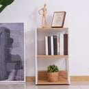 Libreria Scaffale 3 Ripiani con Struttura in Acciaio Bianco e Ripiani in Legno 40x35x72.5 cm 