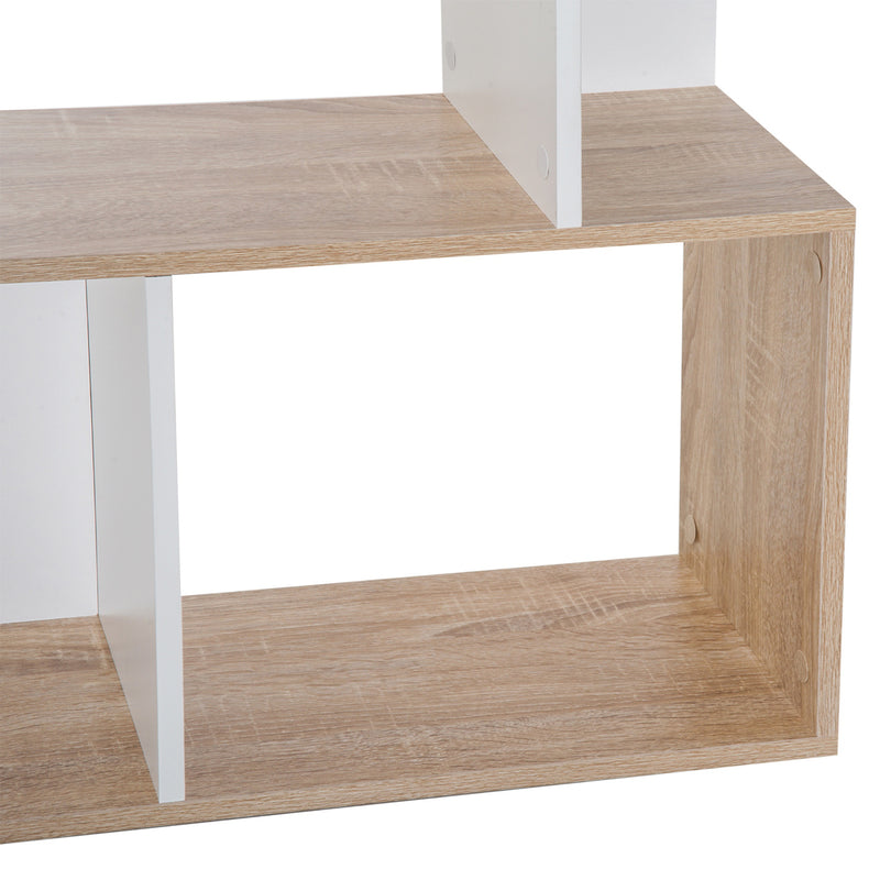 Libreria di Design Moderno 4 ripiani Legno Naturale e Bianco 60x24x148 cm 