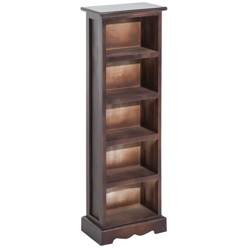 Libreria 5 Ripiani in Legno Marrone 30x17x90 cm 
