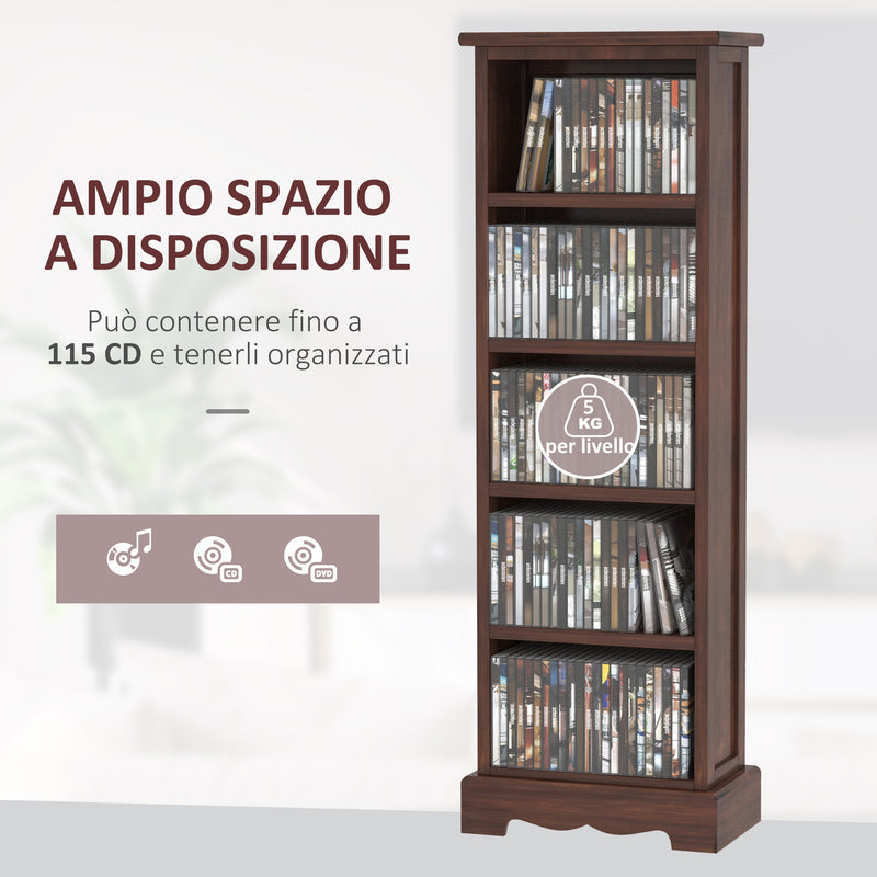 Libreria 5 Ripiani in Legno Marrone 30x17x90 cm 