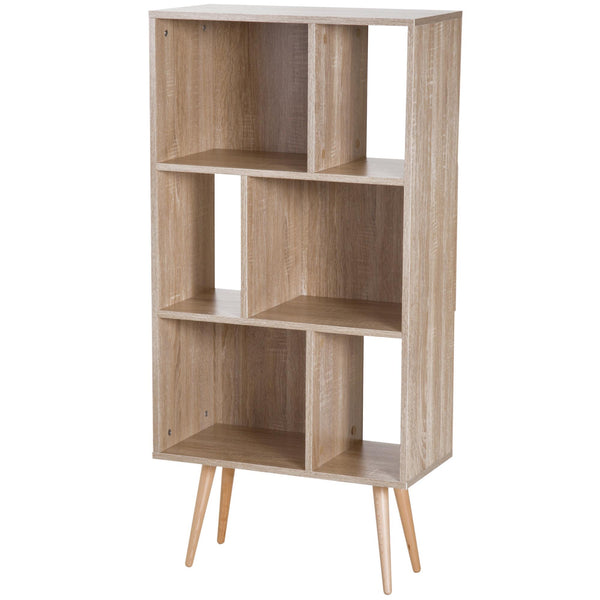 Bibliothèque avec pieds en bois naturel 60x30x124 cm sconto