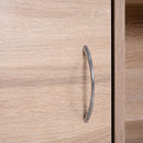 Libreria Scaffale in Legno a 3 Ripiani con 4 Scompartimenti e 2 ante Legno Naturale 61.5x29.5x80 cm 