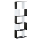 Libreria da Muro Moderna 5 Ripiani in Legno Bianco e Nero 60x24x1184.5 cm 