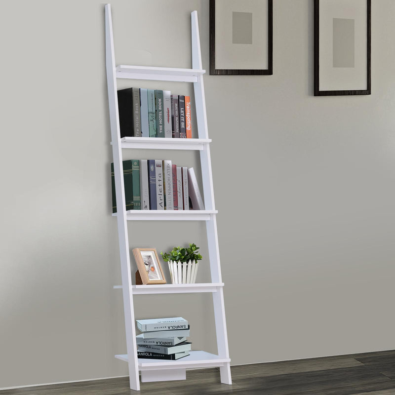 Libreria 5 Ripiani Aperti Design Moderno in Legno Bianco 50x40x195 cm 