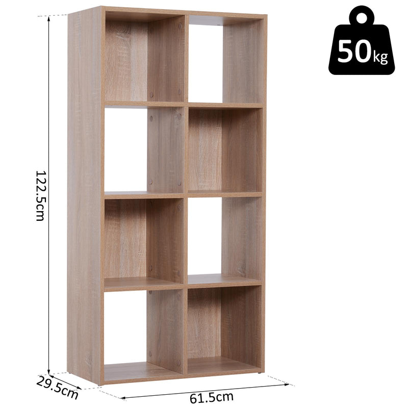 Libreria Scaffale 4 Livelli Legno Naturale 61,5x29,5x122,5 cm 