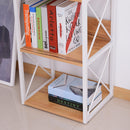 Libreria Scaffale 5 Ripiani con Struttura in Acciaio Bianco e Ripiani in Legno 40x35x143.5 cm 