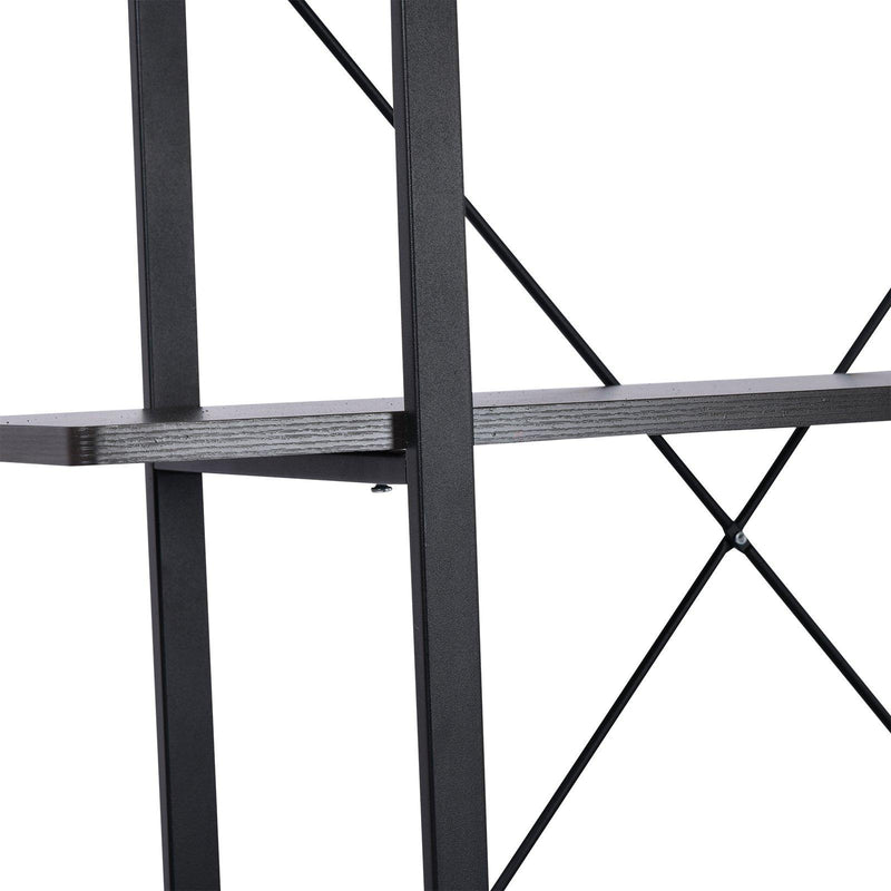 Libreria Scaffale a 4 ripiani aperti stile industriale in acciaio Nero 105x33.8x138 cm 