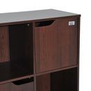 Libreria Design Moderno 8 Vani con 4 Ante in Legno Marrone Scuro 60x30x122 cm 