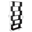 Libreria di Design in Legno Nero 80x24x191 cm 