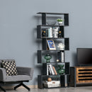 Libreria di Design in Legno Nero 80x24x191 cm 