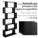 Libreria di Design in Legno Nero 80x24x191 cm 