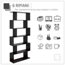 Libreria di Design in Legno Nero 80x24x191 cm 