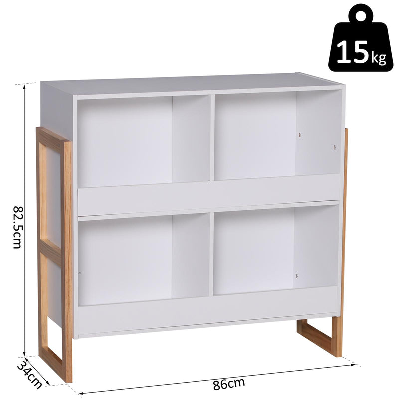 Libreria a Cubo Design Moderno Legno Bianco 86x34x82.5 cm 