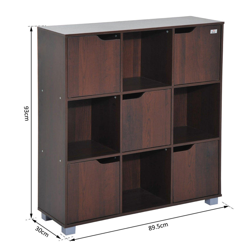 Libreria in Legno da Terra con 9 Scompartimenti Marrone 89.5x30x93 cm 