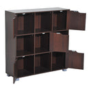 Libreria in Legno da Terra con 9 Scompartimenti Marrone 89.5x30x93 cm 