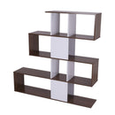 Libreria di Design Moderna Mobili Ufficio Scaffale Bianco e Noce 144x30x125 cm 