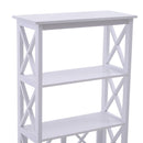 Libreria Scaffale da Parete a 3 Ripiani in Legno Bianco 70x30x113 cm 