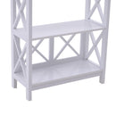 Libreria Scaffale da Parete a 3 Ripiani in Legno Bianco 70x30x113 cm 