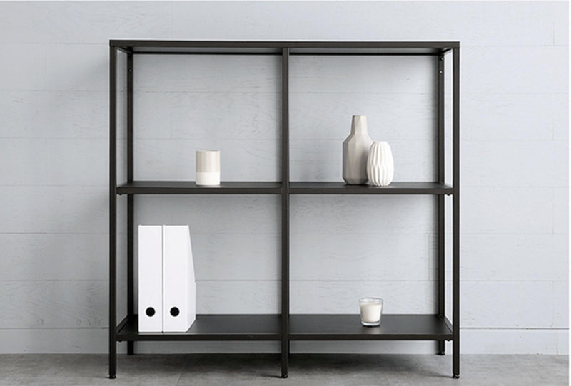 Libreria Scaffale in Metallo 3 Ripiani Nero 100x36x94,5 cm 