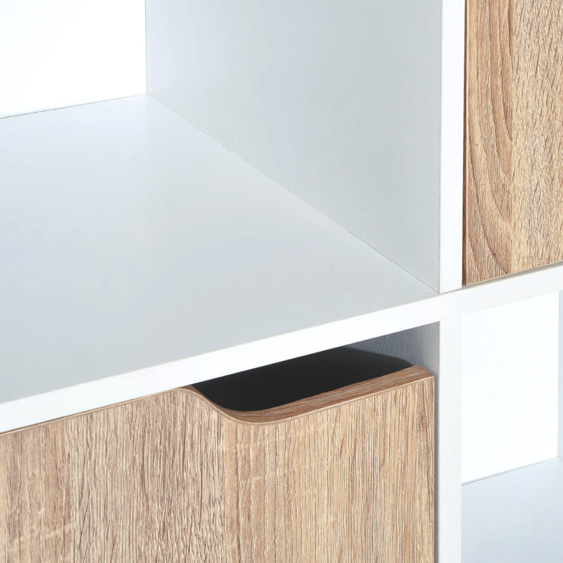 Libreria di Design a 8 Scompartimenti in Legno Bianco 60x30x122 cm 