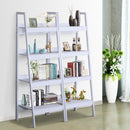 Libreria a Scala in Legno Componibile Bianco 52x45x148 cm 