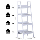 Libreria a Scala in Legno Componibile Bianco 52x45x148 cm 