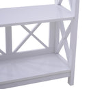 Libreria Scaffale da Parete a 4 Ripiani in Legno Bianco 70x30x145.3 cm 