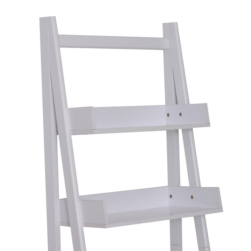 Libreria Scaffale a Scala con Mensole in Legno Bianco 65x40x180 cm 