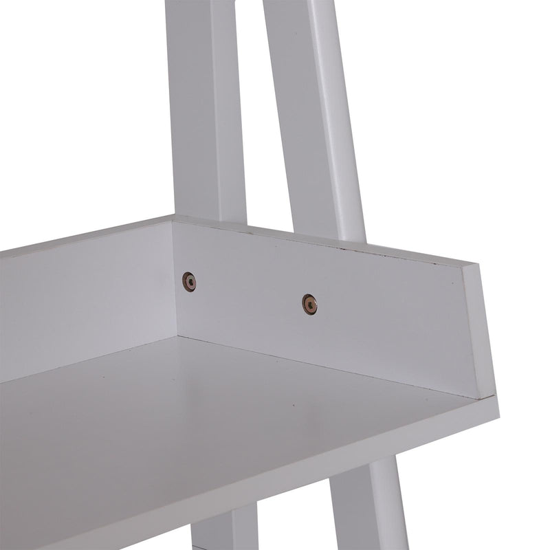 Libreria Scaffale a Scala con Mensole in Legno Bianco 65x40x180 cm 