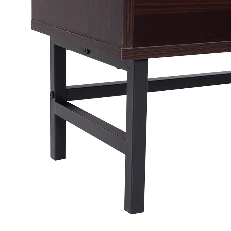 Libreria 4 Ripiani con Struttura in Acciaio Caffè Scuro 80x29.5x180 cm 