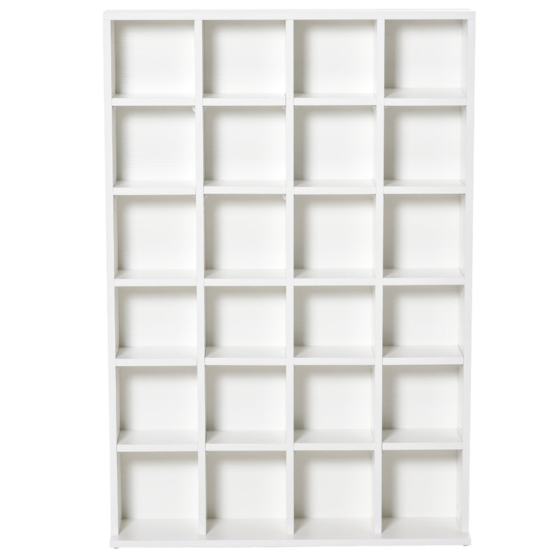 Libreria in Legno 24 Scomparti Bianco 130.5x89x20 cm 