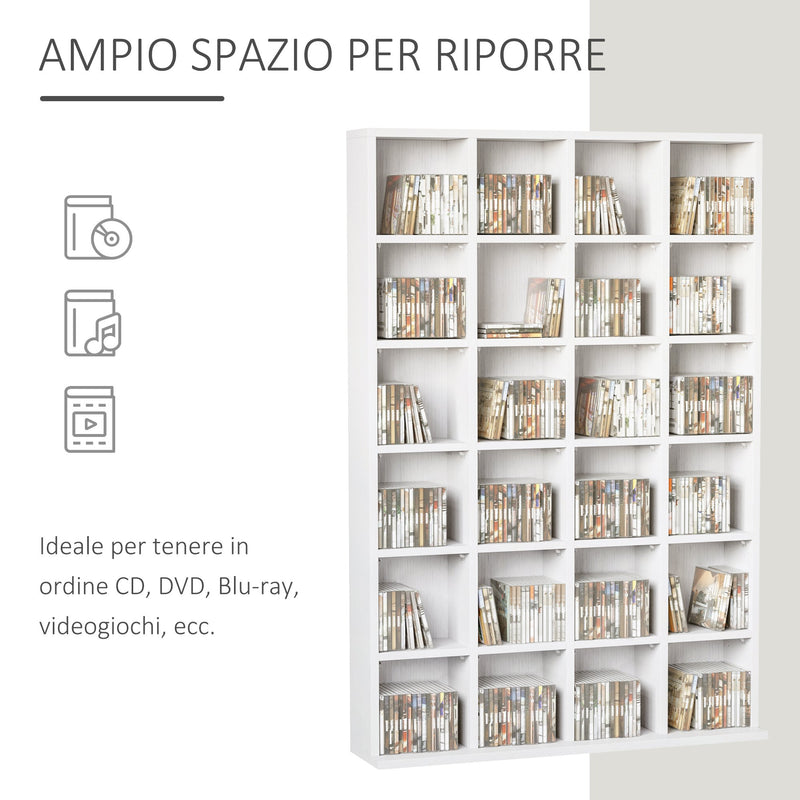 Libreria in Legno 24 Scomparti Bianco 130.5x89x20 cm 