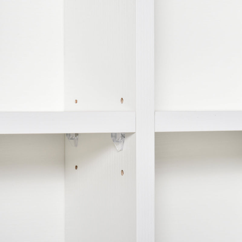 Libreria in Legno 24 Scomparti Bianco 130.5x89x20 cm 