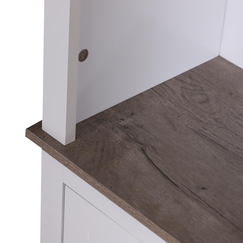 Libreria in Legno con 3 Ripiani e Ante Bianco 60x30x175 cm 