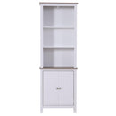 Libreria in Legno con 3 Ripiani e Ante Bianco 60x30x175 cm 