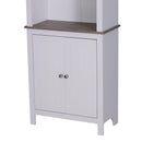 Libreria in Legno con 3 Ripiani e Ante Bianco 60x30x175 cm 